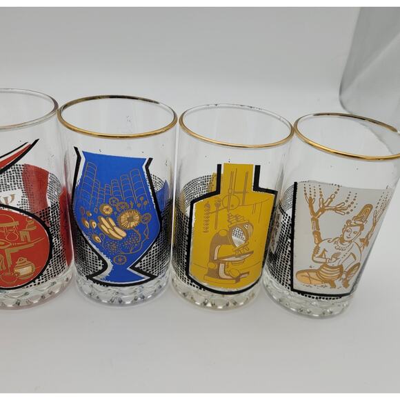 Vintage Roerig Pfizer Pharmaceutical Promo Glasses Set of 6 MCM 1960's READ - Picture 5 of 10